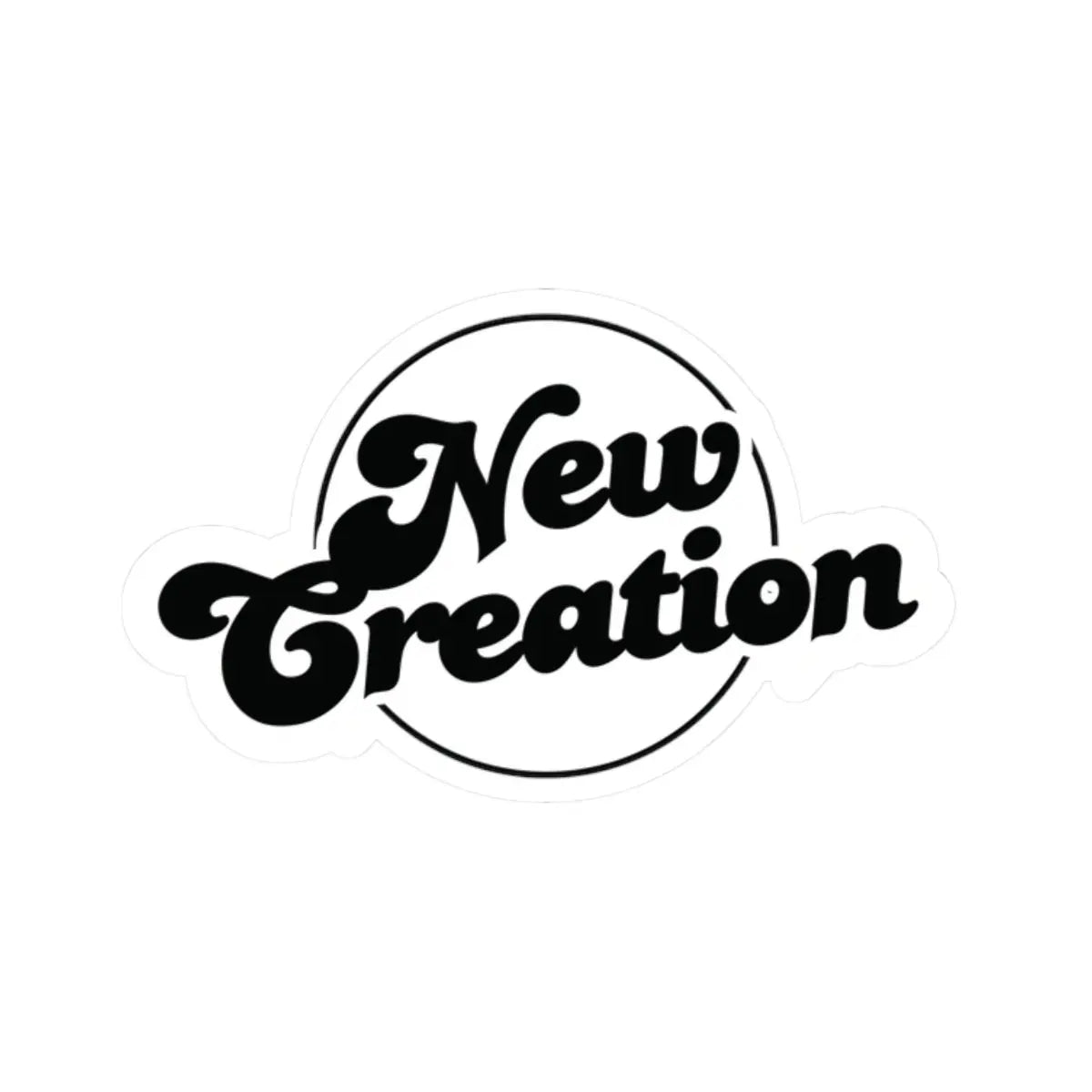 New Creation Retro Sticker - Christian Vinyl Decal for Laptops, Water Bottles, and More Printify