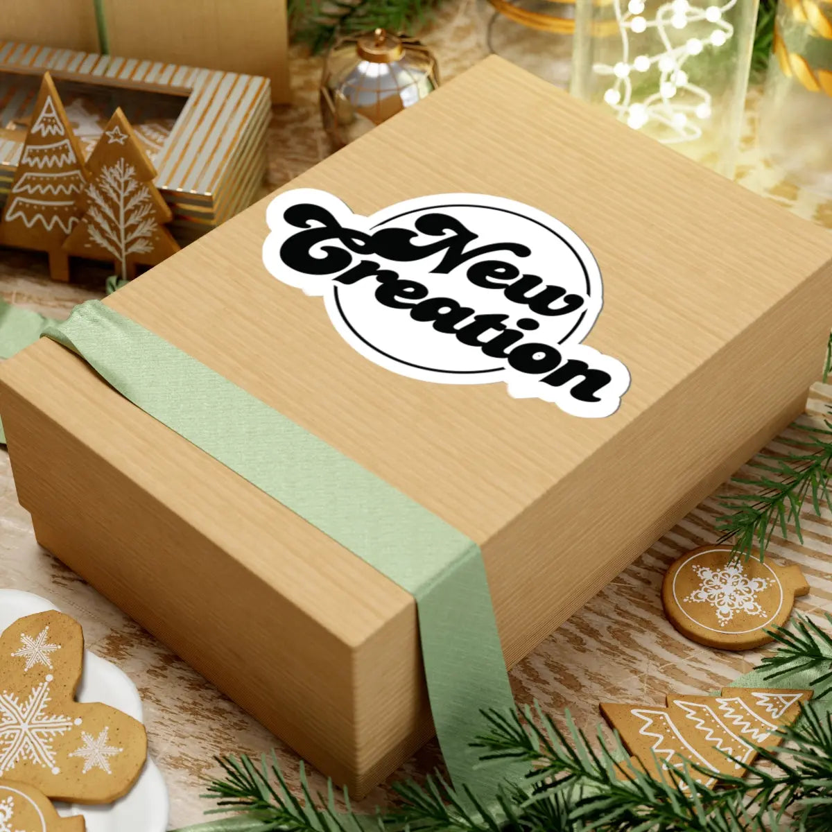 New Creation Retro Sticker - Christian Vinyl Decal for Laptops, Water Bottles, and More Printify