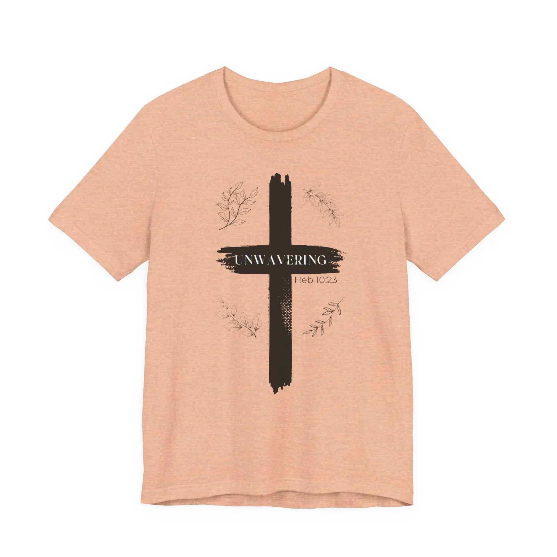 Unwavering Faith Cross T-Shirt for Women - Hebrews 10:23 Christian Apparel Unwavering Apparel
