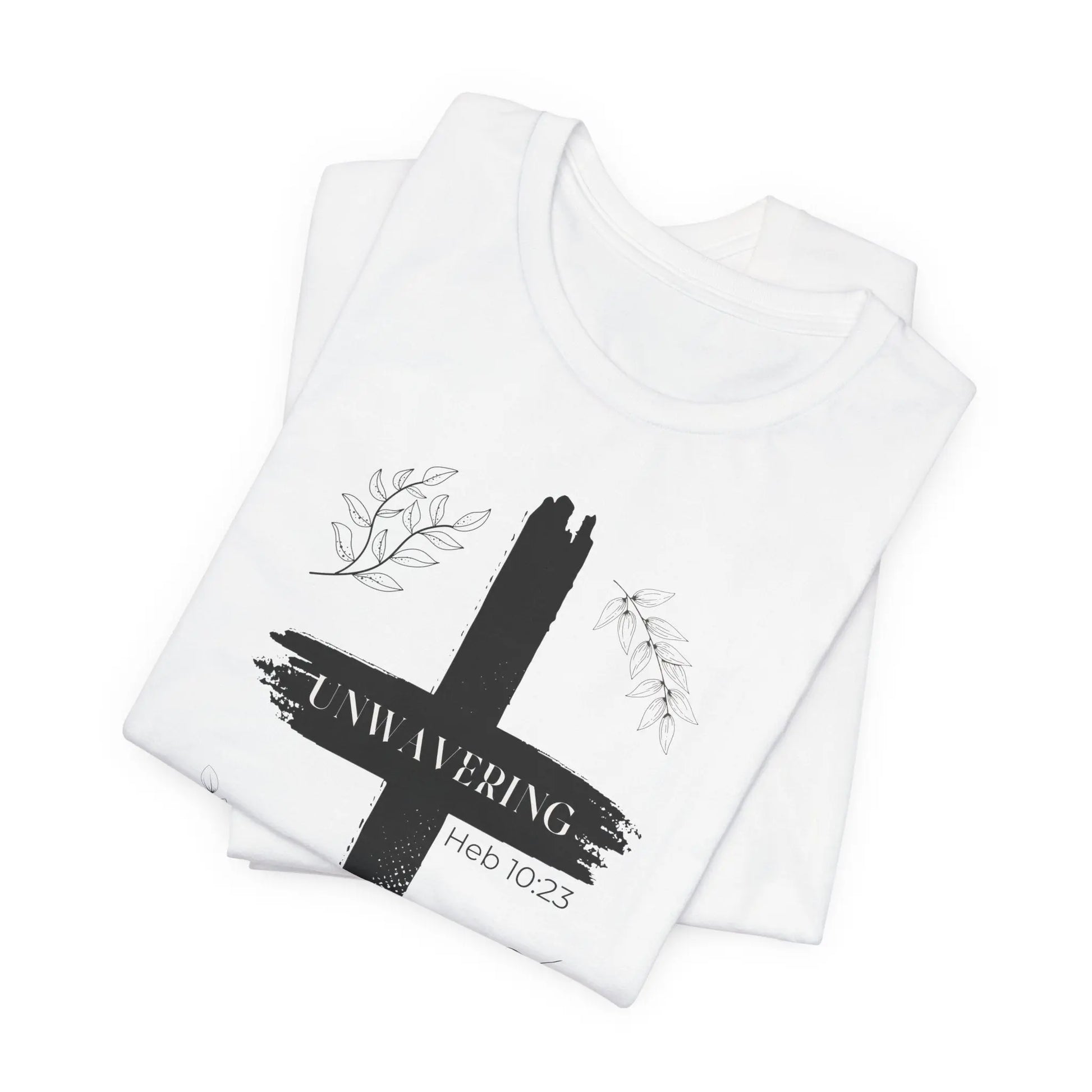 Unwavering Faith Cross T-Shirt for Women - Hebrews 10:23 Christian Apparel Unwavering Apparel