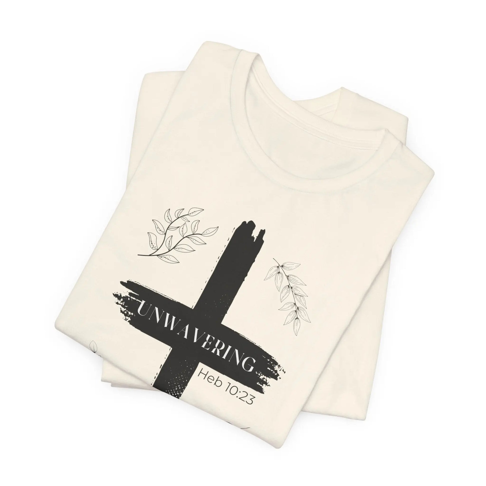 Unwavering Faith Cross T-Shirt for Women - Hebrews 10:23 Christian Apparel Unwavering Apparel