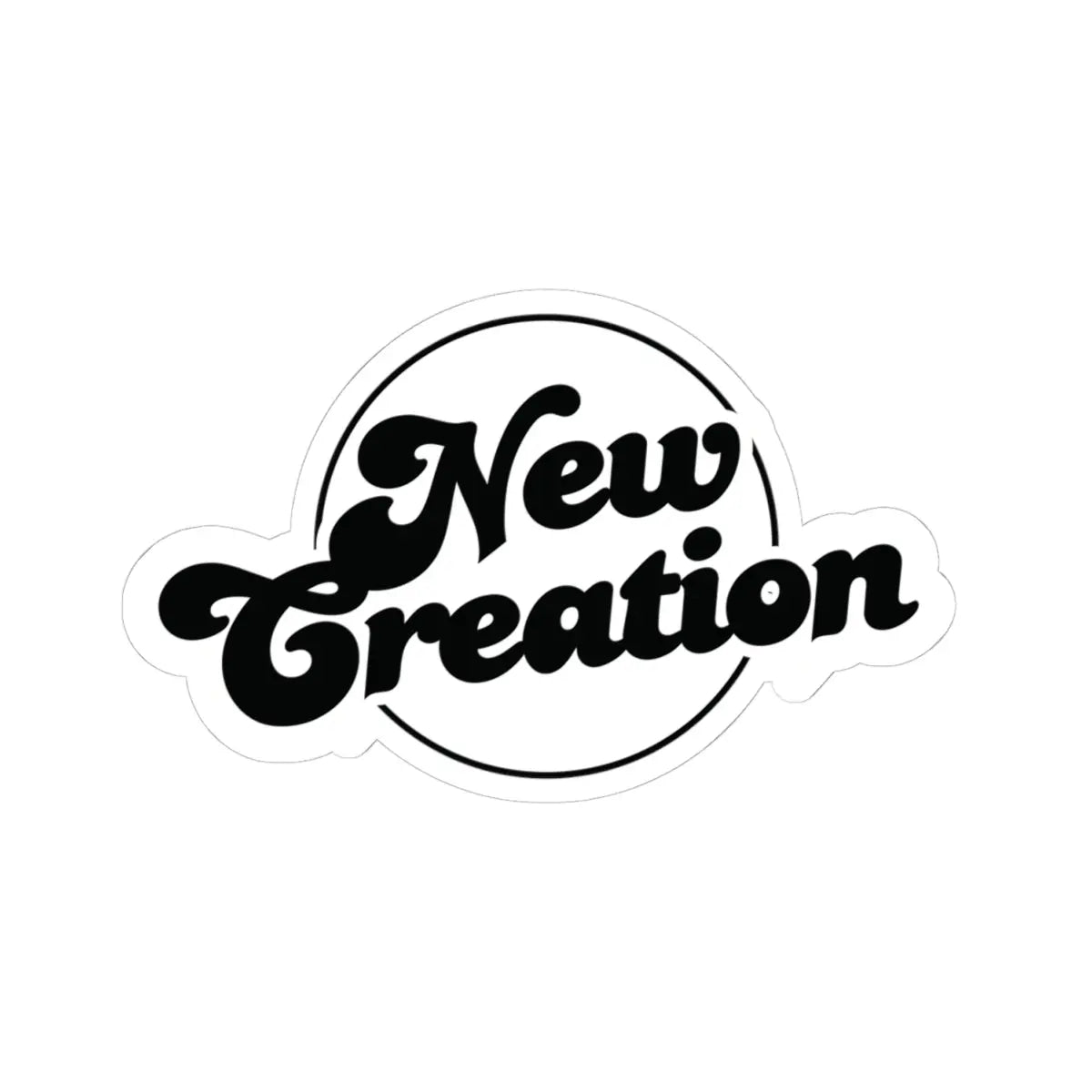 New Creation Retro Sticker - Christian Vinyl Decal for Laptops, Water Bottles, and More Printify