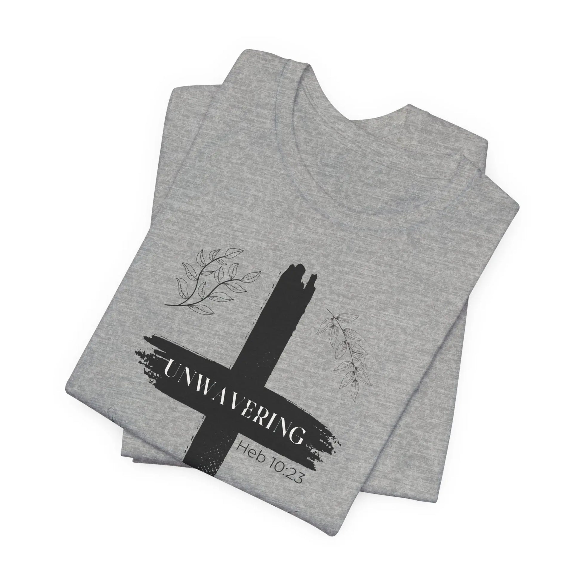 Unwavering Faith Cross T-Shirt for Women - Hebrews 10:23 Christian Apparel Unwavering Apparel