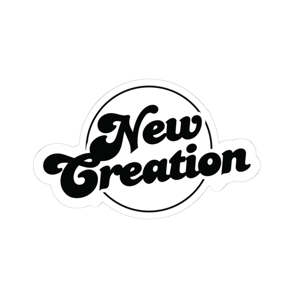 New Creation Retro Sticker - Christian Vinyl Decal for Laptops, Water Bottles, and More Printify